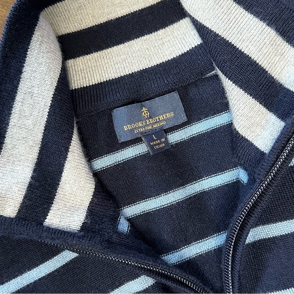 Brooks Brothers Other - Brooks Brothers Quarter Zip 100% Extra Fine Merino Sweater L